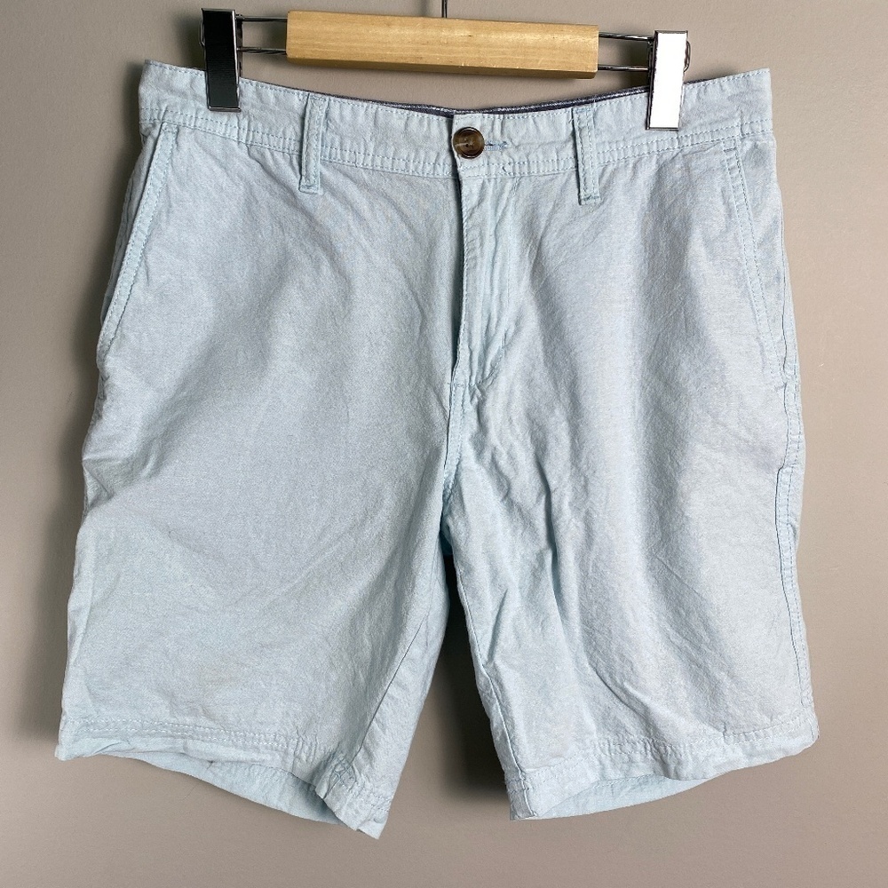 14th & Union Mens Slim Fit Cotton Chino Shorts Light Blue 30 Beach Preppy Summer